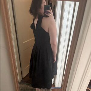 GUC Elegant Black Halter Fully Lined Dress 100% Cotton